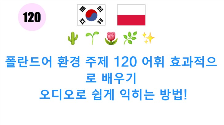 폴란드어 환경 주제 120 어휘 효과적으로 배우기: 오디오로 쉽게 익히는 방법!